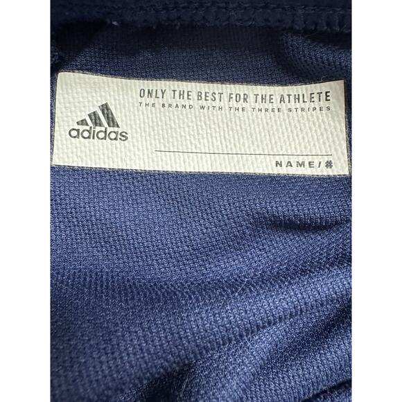 Mens Adidas Pants Football Soccer Tapered Leg Regular Fit NAVY BLUE Sz Medium - Picture 4 of 8